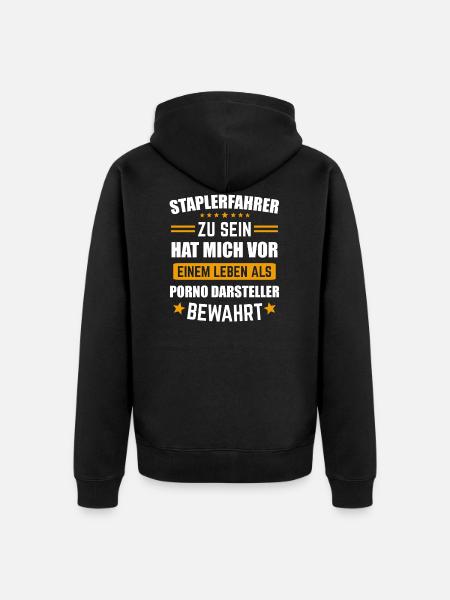 Staplerfahrer Stapler Gabelstapler Geschenk - Unisex Premium Bio Zip Hoodie - Schwarz