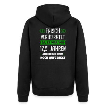 Petersilienhochzeit 12,5 Hochzeitstag Geschenk - Unisex Premium Bio Zip Hoodie - Schwarz - Hinten - Nico (187cm)