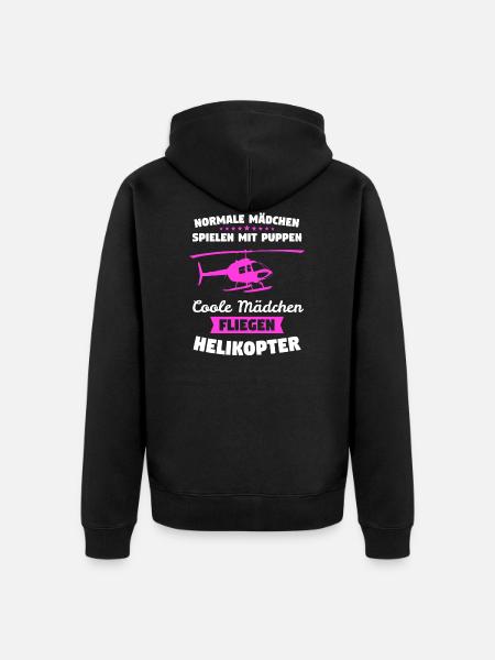 Helikopter Hubschrauber Pilot Geschenk - Unisex Premium Bio Zip Hoodie - Schwarz