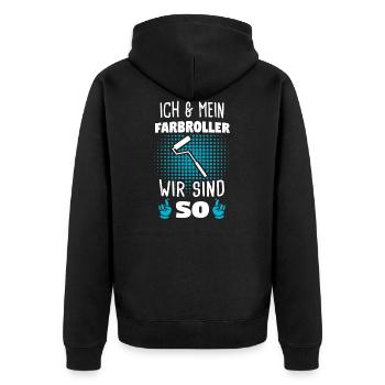 Maler Lackierer Malermeister Geschenk - Unisex Premium Bio Zip Hoodie - Schwarz - Hinten - Nico (187cm)