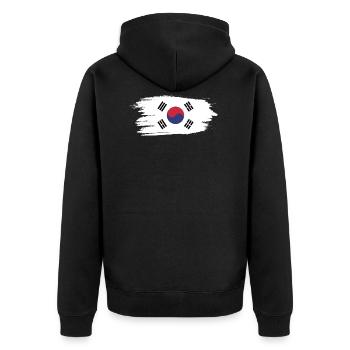 Südkorea Seoul Korea Geschenk - Unisex Premium Bio Zip Hoodie - Schwarz - Hinten - Nico (187cm)
