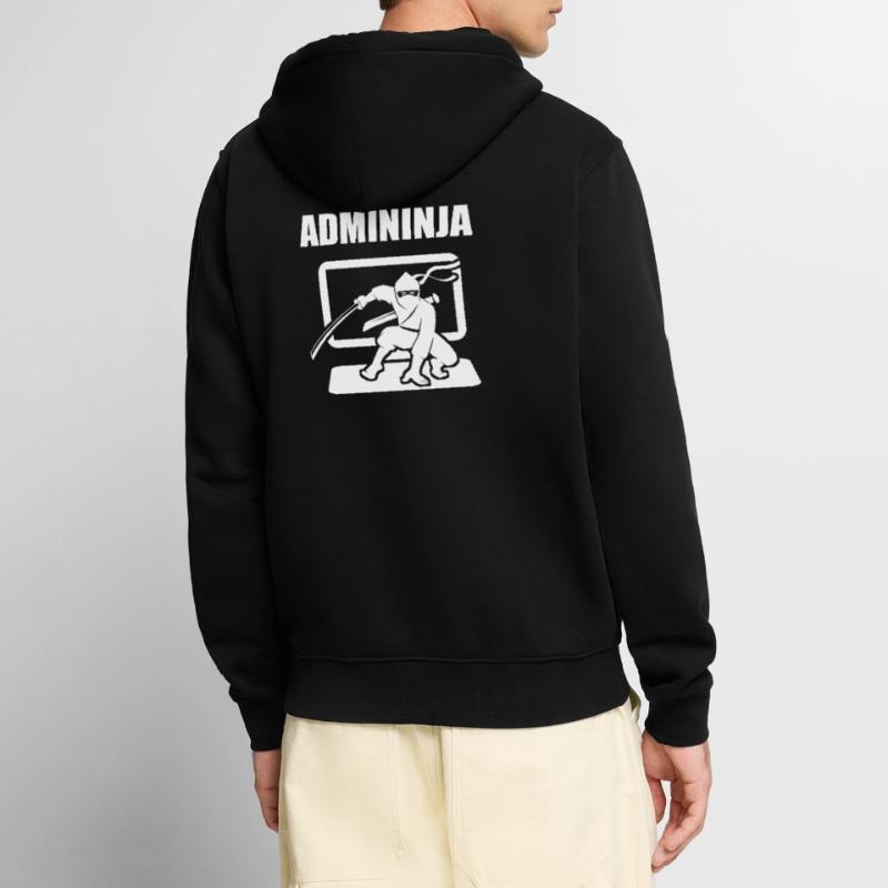 Admininja Admin Ninja Computer Scientist Funny Gift Veste à capuche bio Premium Unisexe