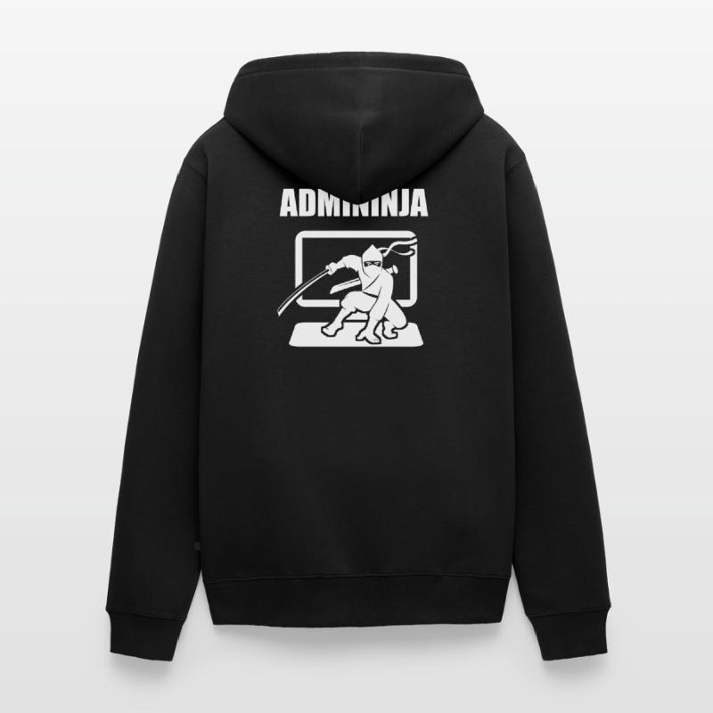 Admininja Admin Ninja Computer Scientist Funny Gift Veste à capuche bio Premium Unisexe