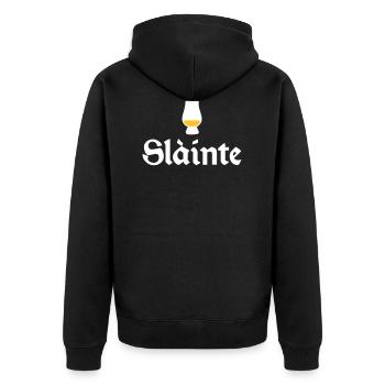 Whiskey Slàinte t-shirt - Unisex Premium Organic Zip Hoodie - black - Back - Nico (187cm)