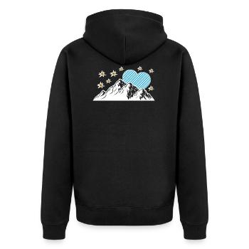 Allgäu Allgäuer Bayern Berge Geschenk - Unisex Premium Bio Zip Hoodie - Schwarz - Hinten - Nico (187cm)