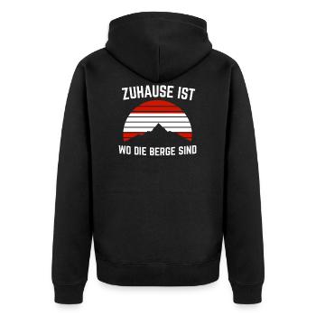 Österreich Österreicher Tirol Geschenk - Unisex Premium Bio Zip Hoodie - Schwarz - Hinten - Nico (187cm)
