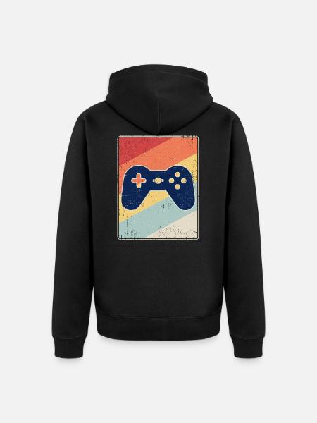 Retro gaming - gaming - Unisex Premium Organic Zip Hoodie - black
