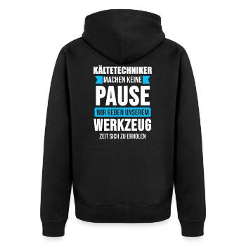 Kältetechniker Klimaanlagen Kältetechnik Geschenk - Unisex Premium Bio Zip Hoodie - Schwarz - Hinten - Nico (187cm)