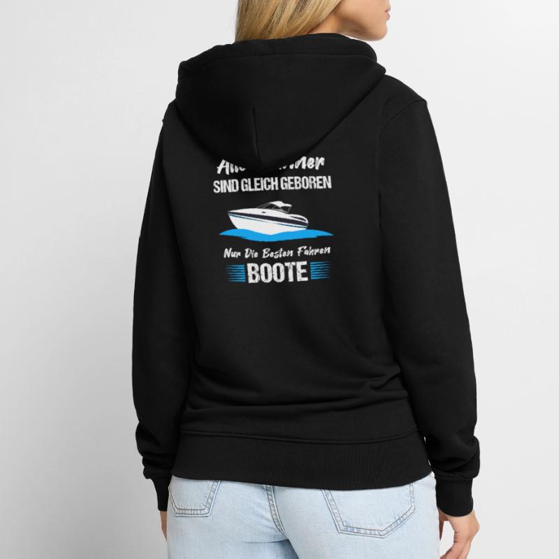 Motorboot Boot Bootsbesitzer Boote Geschenk Unisex Premium Bio Zip Hoodie