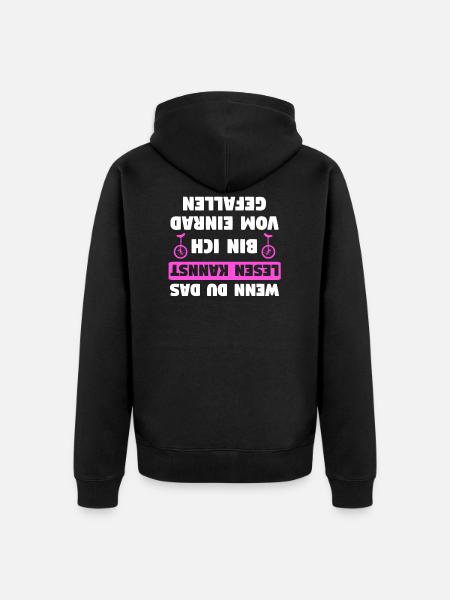 Einrad Einräder Einradfahrer Unicycle Geschenk - Unisex Premium Bio Zip Hoodie - Schwarz