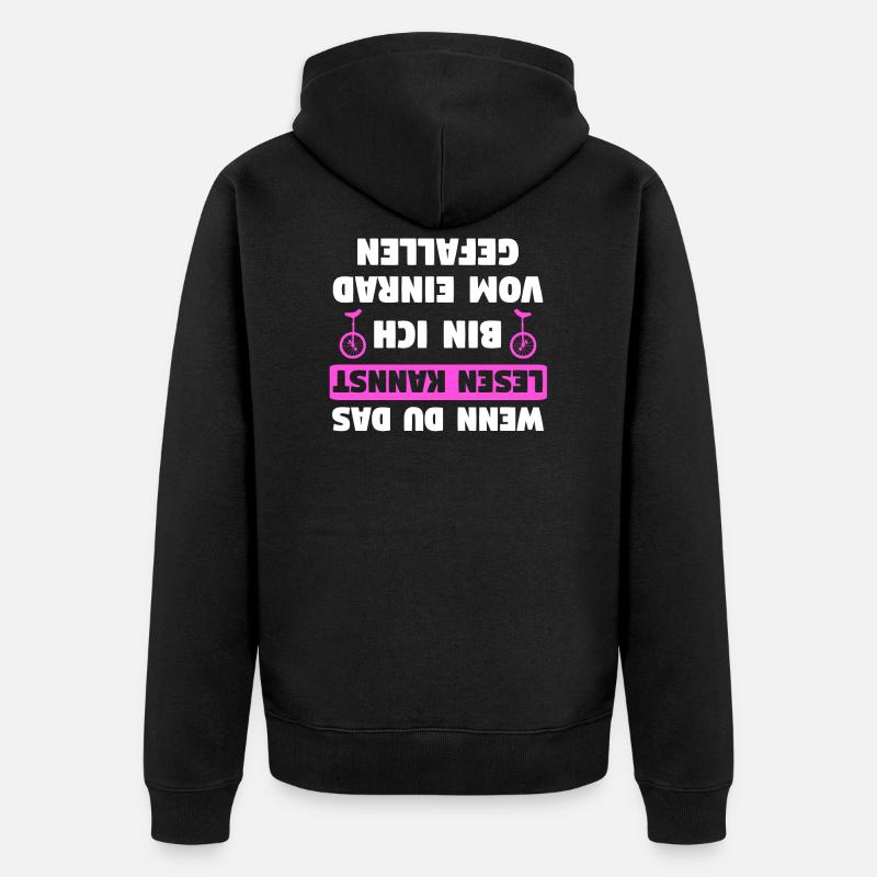 Einrad Einräder Einradfahrer Unicycle Geschenk - Unisex Premium Bio Zip Hoodie - Schwarz