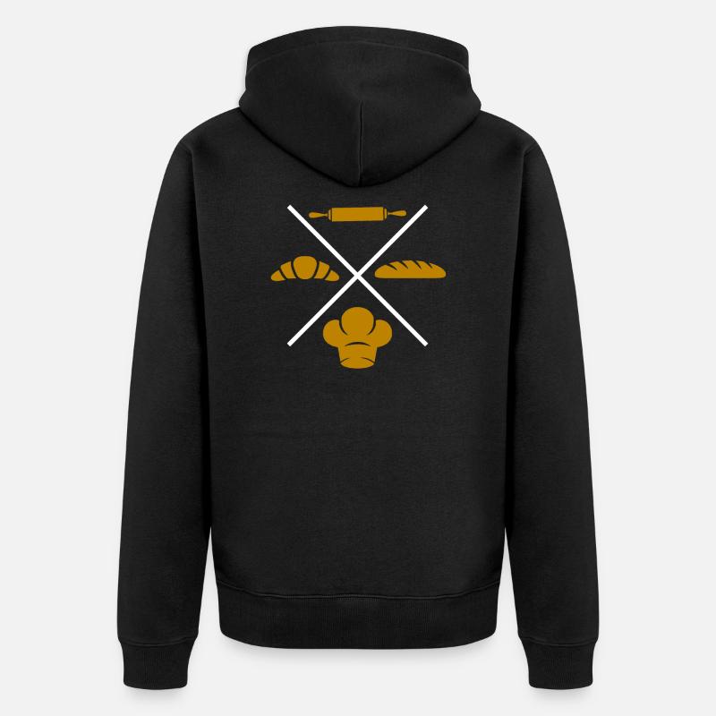 Bake baker bakery gift - Unisex Premium Organic Zip Hoodie - black