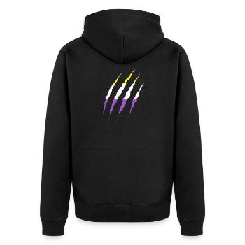 Cadeau de drapeau non binaire sans sexe non binaire - Veste à capuche bio Premium Unisexe - noir - Dos - Nico (187cm)