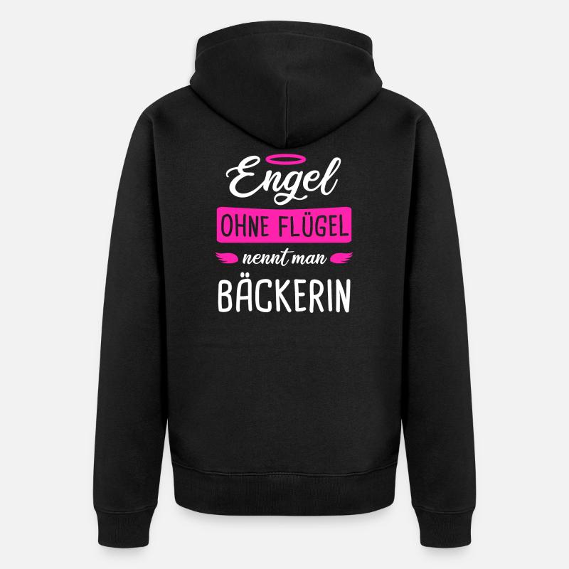 Bäckerin Backen Brot Geschenk - Unisex Premium Bio Zip Hoodie - Schwarz