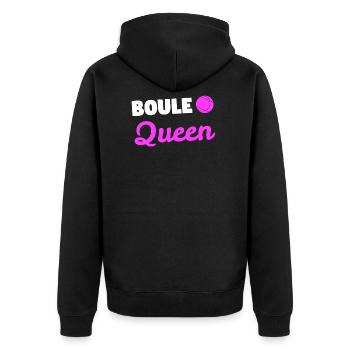 Boule Queen Boules joueur bocce cadeau - Veste à capuche bio Premium Unisexe - noir - Dos - Nico (187cm)