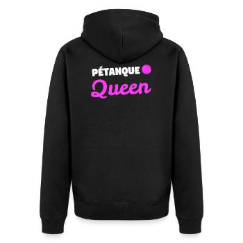 Petanque Queen petanque boules gift - Unisex Premium Organic Zip Hoodie - black - Back - Nico (187cm)