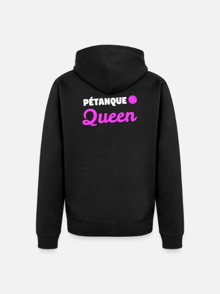 Petanque Queen petanque boules gift - Unisex Premium Organic Zip Hoodie - black