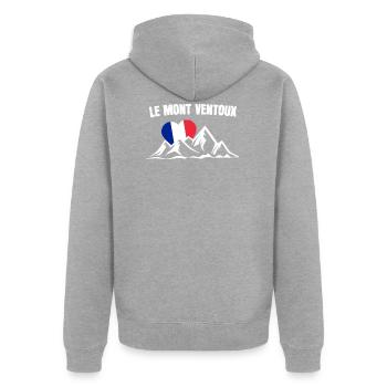 Cadeau cycliste Le Mont Ventoux - Veste à capuche bio Premium Unisexe - gris chiné - Dos - Nico (187cm)