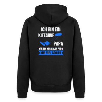 Kitesurf Papa Kitesurfen Kitesurfer Geschenk - Unisex Premium Bio Zip Hoodie - Schwarz - Hinten - Nico (187cm)