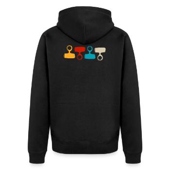 Magnet Angeln Fischen Sondeln Geschenk - Unisex Premium Bio Zip Hoodie - Schwarz - Hinten - Nico (187cm)