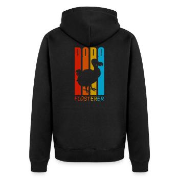 Dodo Flüsterer Dodos Urzeit Geschenk - Unisex Premium Bio Zip Hoodie - Schwarz - Hinten - Nico (187cm)