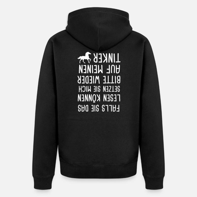 Tinker Pferd Pferde Geschenk - Unisex Premium Bio Zip Hoodie - Schwarz