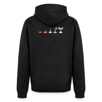 Vegan Veganer Veganerin Geschenk - Unisex Premium Bio Zip Hoodie - Schwarz - Hinten - Nico (187cm)