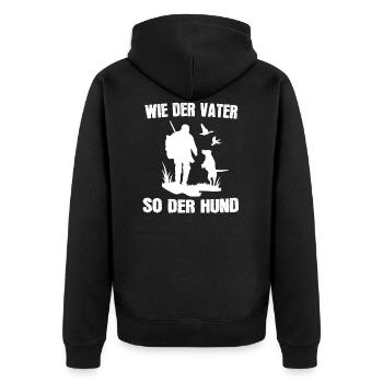 Jagdhund Vater Jäger Hund Geschenk - Unisex Premium Bio Zip Hoodie - Schwarz - Hinten - Nico (187cm)