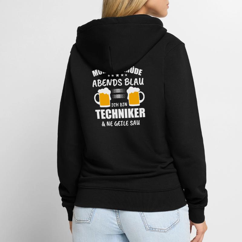 Techniker Computer Technik Geschenk Unisex Premium Bio Zip Hoodie