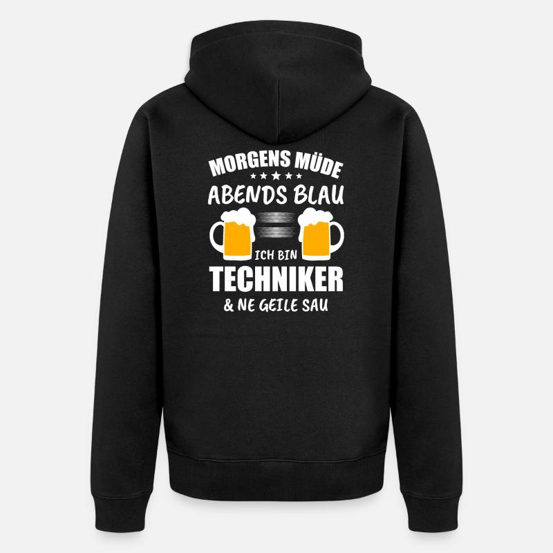 Techniker Computer Technik Geschenk - Unisex Premium Bio Zip Hoodie - Schwarz