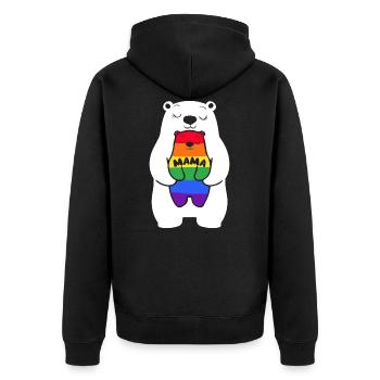 Mama Bear Lgbt - Unisex Premium Organic Zip Hoodie - black - Back - Nico (187cm)
