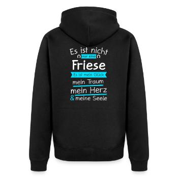Friese Friesenpferd Friesen Geschenk - Unisex Premium Bio Zip Hoodie - Schwarz - Hinten - Nico (187cm)