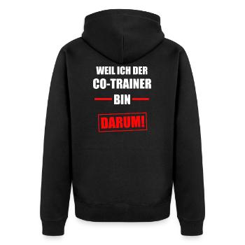 Co-Trainer Fußball-Trainer Handball Geschenk - Unisex Premium Bio Zip Hoodie - Schwarz - Hinten - Nico (187cm)