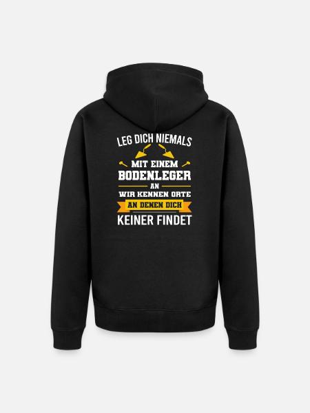 Bodenleger Handwerker Boden Geschenk - Unisex Premium Bio Zip Hoodie - Schwarz