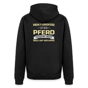 Fjordpferd Fjord Reiter Geschenk - Unisex Premium Bio Zip Hoodie - Schwarz - Hinten - Nico (187cm)