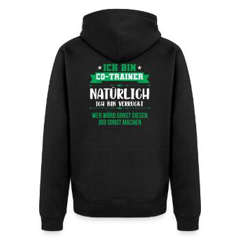 Co-Trainer Trainer Fußballtrainer Geschenk - Unisex Premium Bio Zip Hoodie - Schwarz - Hinten - Nico (187cm)