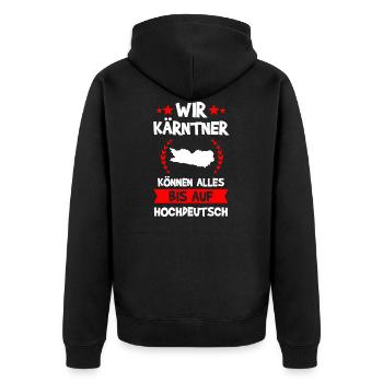Kärnten Kärtner Österreich Geschenk - Unisex Premium Bio Zip Hoodie - Schwarz - Hinten - Nico (187cm)