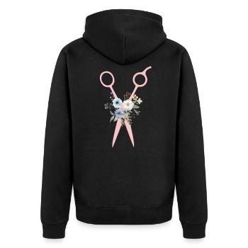 Ciseaux Fleurs - Veste à capuche bio Premium Unisexe - noir - Dos - Nico (187cm)