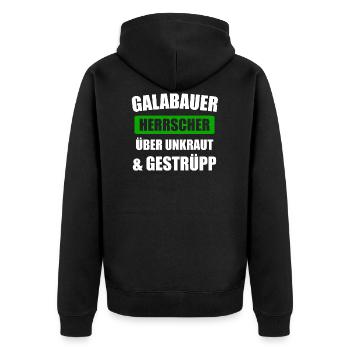 Galabauer Galabau Landschaftsgärtner Geschenk - Unisex Premium Bio Zip Hoodie - Schwarz - Hinten - Nico (187cm)