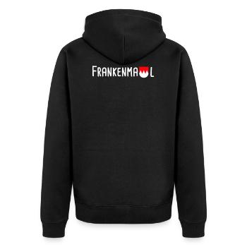 Franken Madl Franke Fränkisch Geschenk - Unisex Premium Bio Zip Hoodie - Schwarz - Hinten - Nico (187cm)