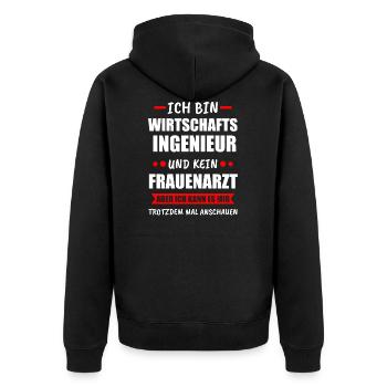 Wirtschaftsingenieur Ingenieur Ingenieure Geschenk - Unisex Premium Bio Zip Hoodie - Schwarz - Hinten - Nico (187cm)