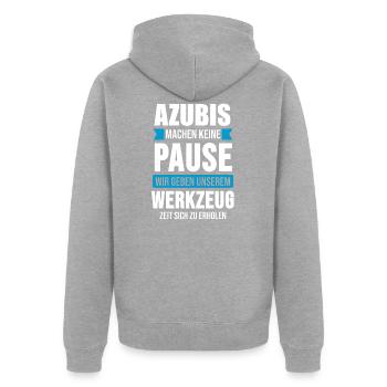 Azubi 2020 Lehrling Auszubildender Geschenk - Unisex Premium Bio Zip Hoodie - Grau meliert - Hinten - Nico (187cm)