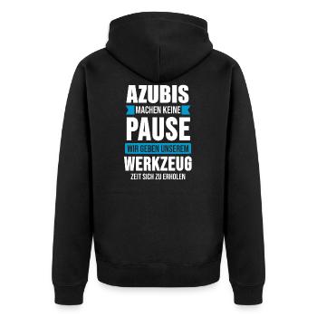 Azubi 2020 Lehrling Auszubildender Geschenk - Unisex Premium Bio Zip Hoodie - Schwarz - Hinten - Nico (187cm)