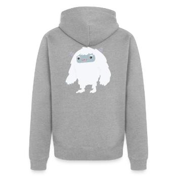 Yeti - Unisex Premium Bio Zip Hoodie - Grau meliert - Hinten - Nico (187cm)