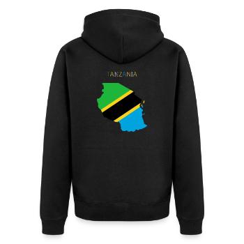 Drapeau de la Tanzanie - Art Design - Veste à capuche bio Premium Unisexe - noir - Dos - Nico (187cm)
