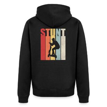 Stunt scooter scooter scooter rider gift - Unisex Premium Organic Zip Hoodie - black - Back - Nico (187cm)