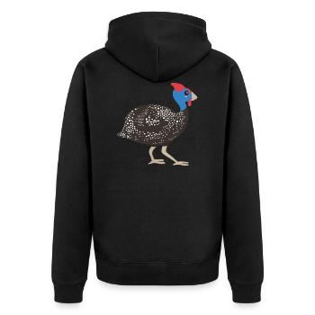 Perlhuhn - Unisex Premium Bio Zip Hoodie - Schwarz - Hinten - Nico (187cm)