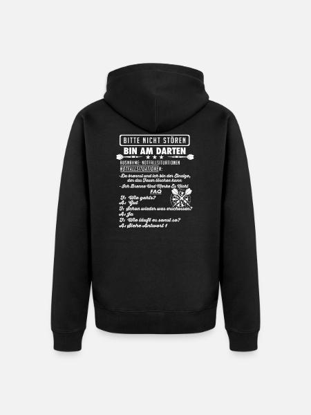 Dart Darts Darten Geschenk - Unisex Premium Bio Zip Hoodie - Schwarz
