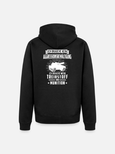 Panzer Soldat Panzerfahrer Geschenk - Unisex Premium Bio Zip Hoodie - Schwarz