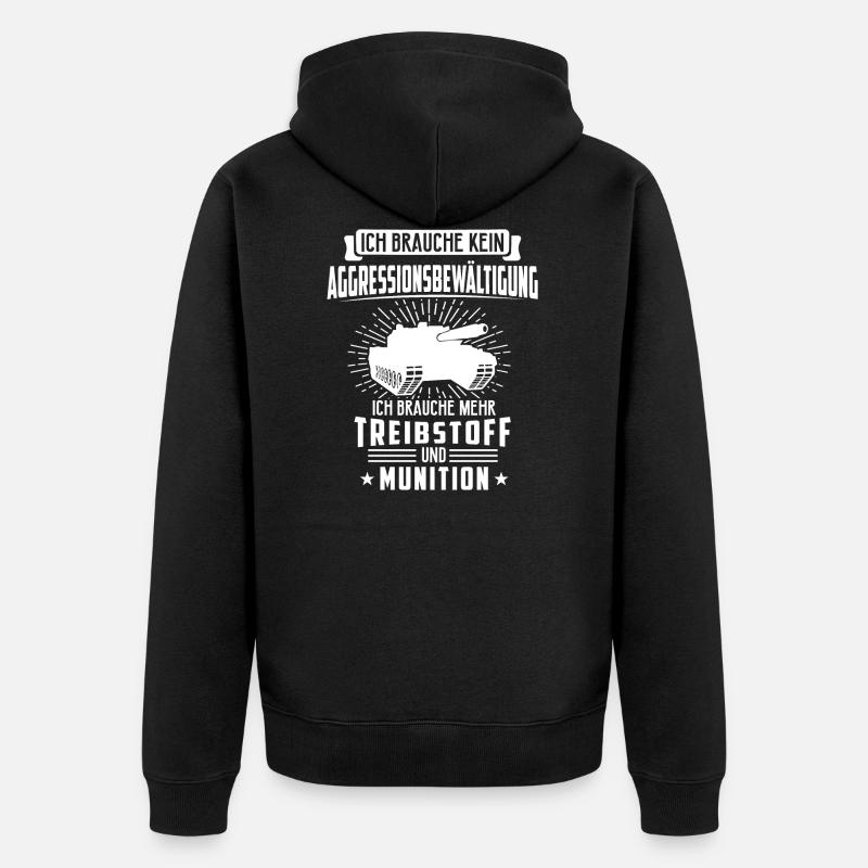 Panzer Soldat Panzerfahrer Geschenk - Unisex Premium Bio Zip Hoodie - Schwarz